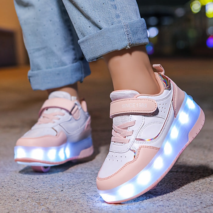 Roller Sneakers Kinder | Mit LED Rollen und Rutschfester Sohle