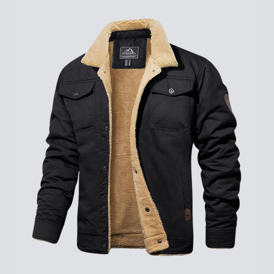 Winterjacke - Umlegekragen und Knopfverschluss