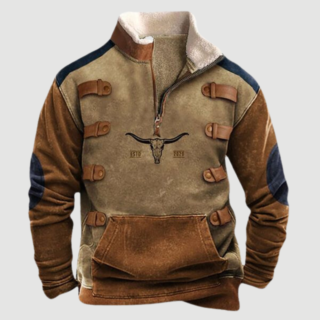 Pullover Reißverschluss | Ethno Muster Ärmel
