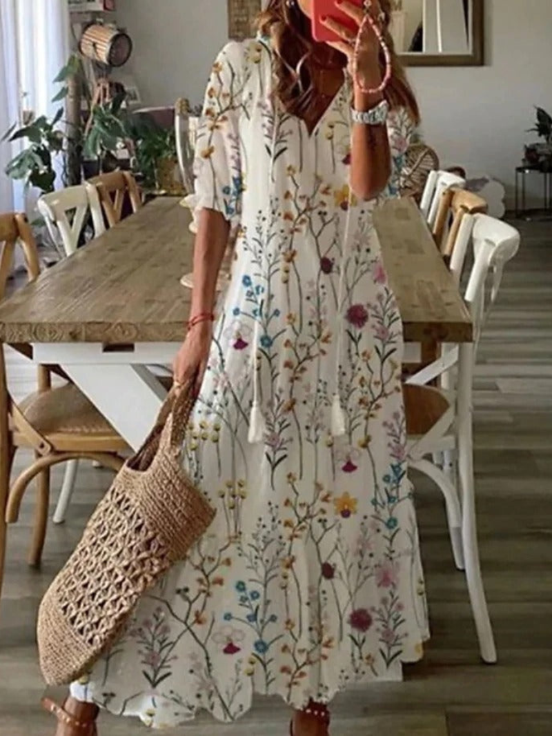 Damen Tunika Strand Maxi Kleid