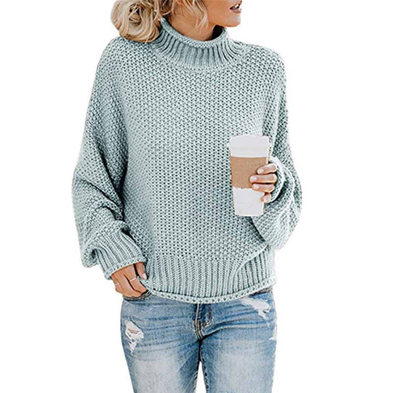 Strickpullover | Hoher Kragen Mit Lockerem Schnitt