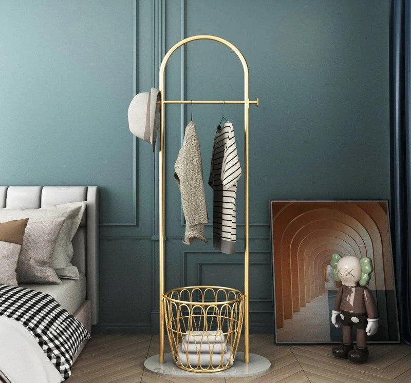 Garderobenständer mit Marmorfuß | Moderner Kleiderständer für Eingangsbereich