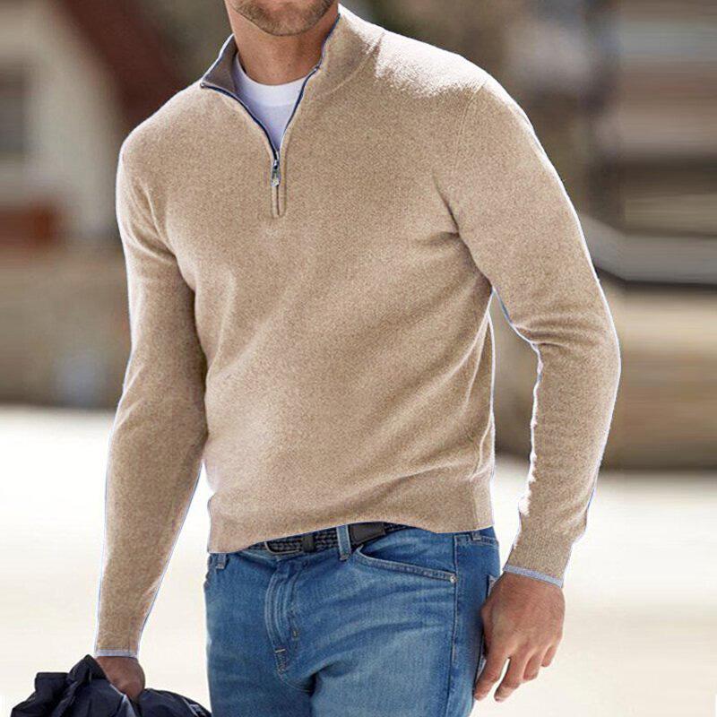 Pullover Mit Reißverschluss | Hoher Kragen