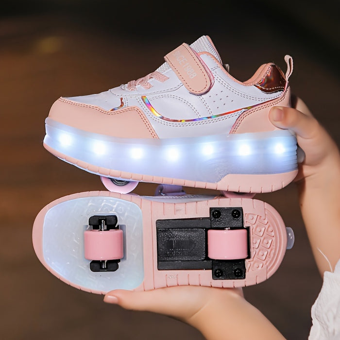 Roller Sneakers Kinder | Mit LED Rollen und Rutschfester Sohle