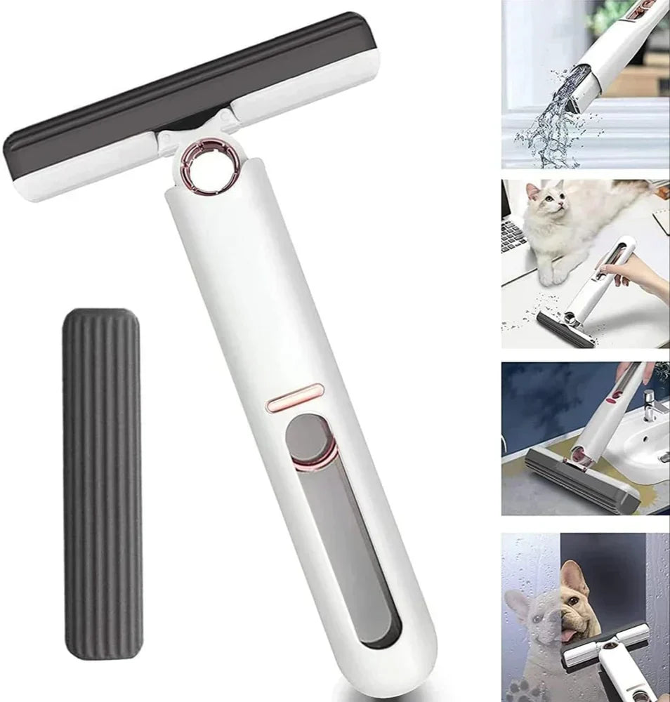 Mini Putzstab | Wasserschaber Und Tierhaarentferner Für Fenster Und Spiegel