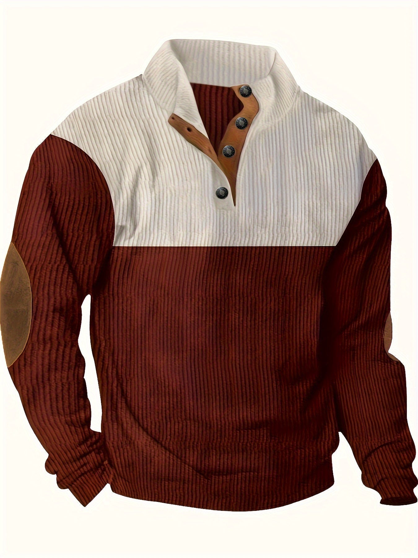 Strickpullover Stehkragen | Knopfleiste Langarm