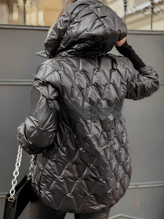 Steppjacke Kapuze | Kurzer Schnitt Reißverschluss