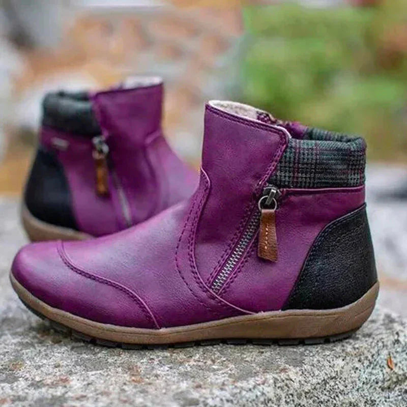 Winterstiefel Damen Mit Reißverschluss | Gepolsterter Schaft Winterschuhe
