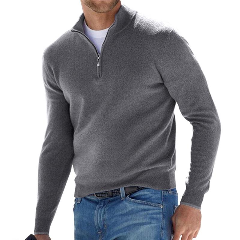 Pullover Mit Reißverschluss | Hoher Kragen