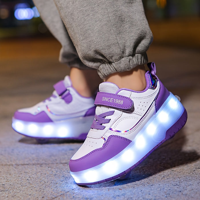 Roller Sneakers Kinder | Mit LED Rollen und Rutschfester Sohle
