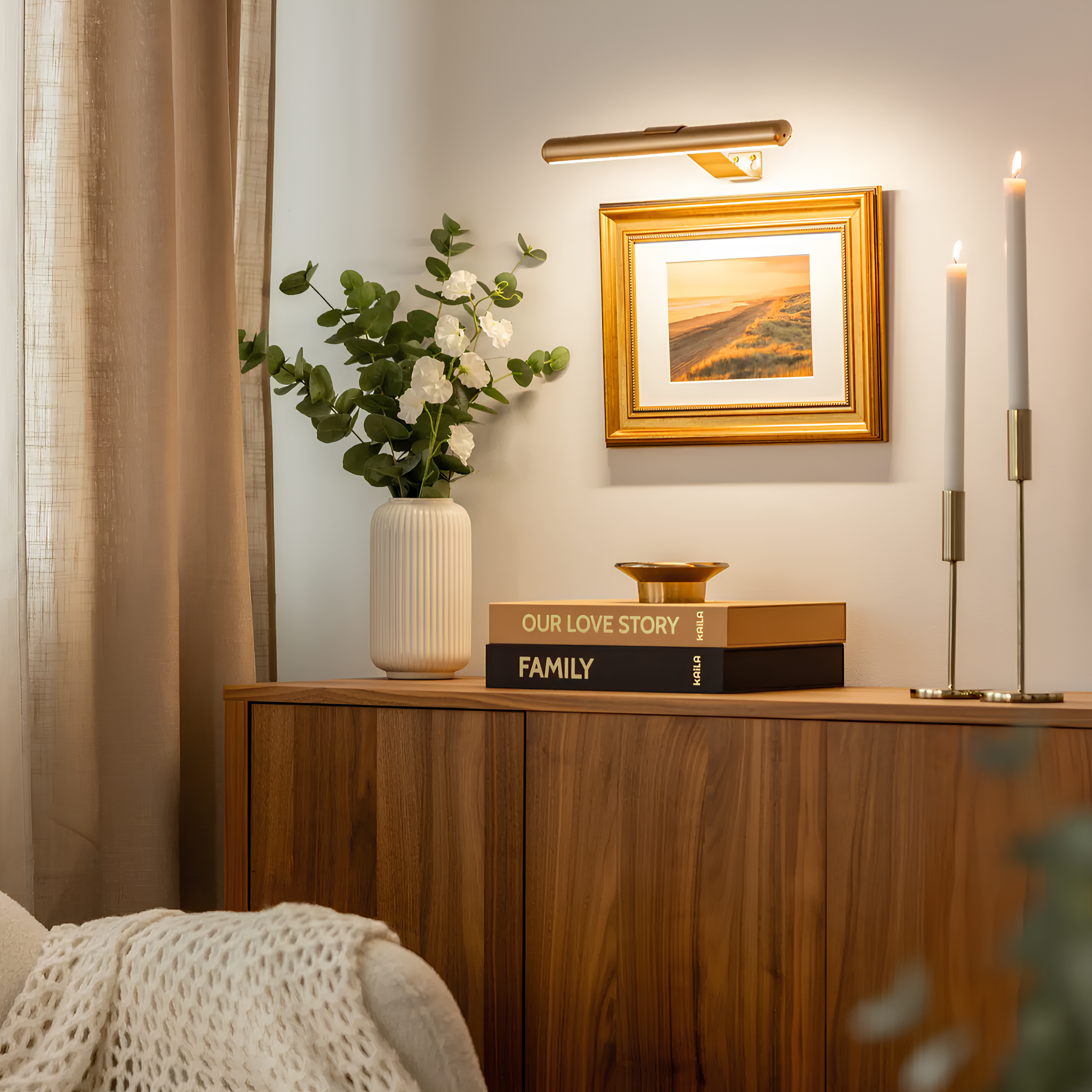 Kabellose Bilderleuchte Dimmbar 360° Drehbar | Akku Wandleuchte Für Kunstwerke