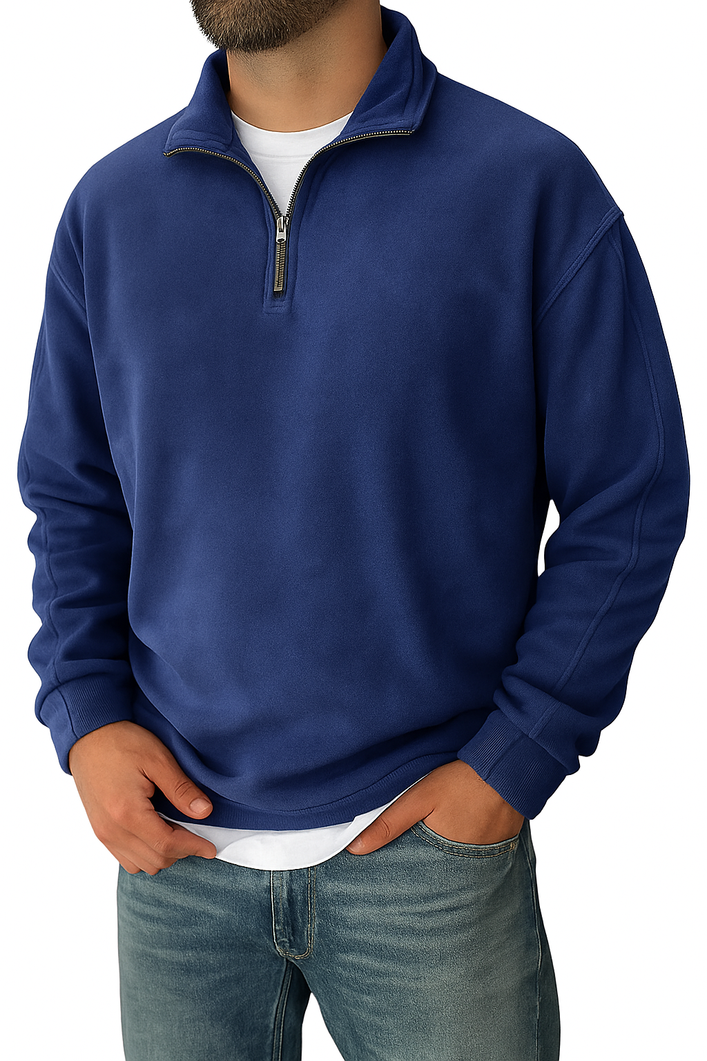 Pullover Halbreißverschluss | Klassischer Stehkragen