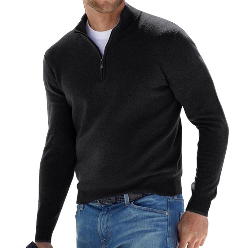 Pullover Mit Reißverschluss | Hoher Kragen