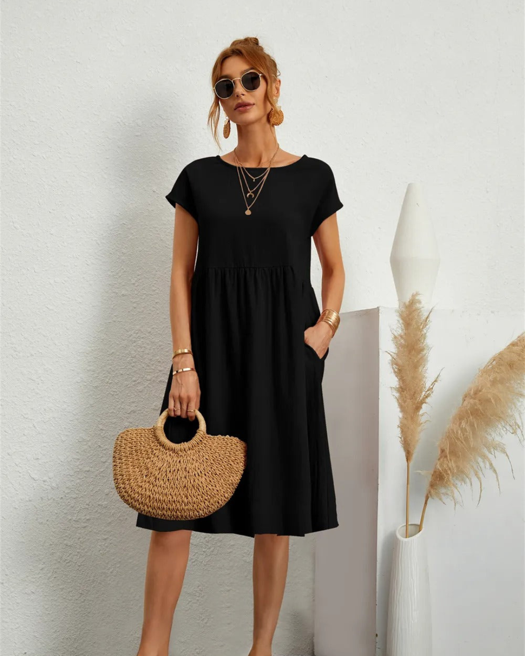 Damen Sommer Midi StrandKleid
