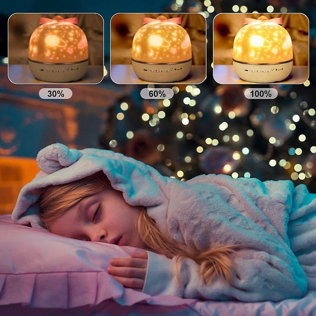 Sternenprojektor Nachttischlampe Kinderzimmer | Tischlampe Mit Musik und USB-Aufladung