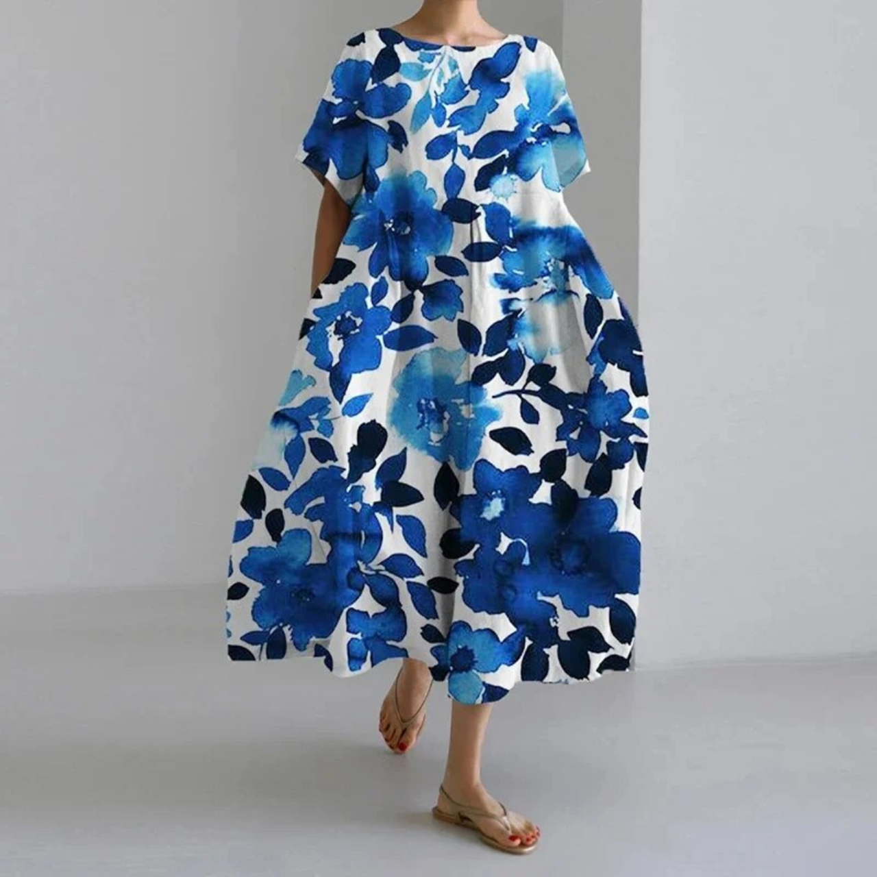 Damen Vintage Maxi Kleid
