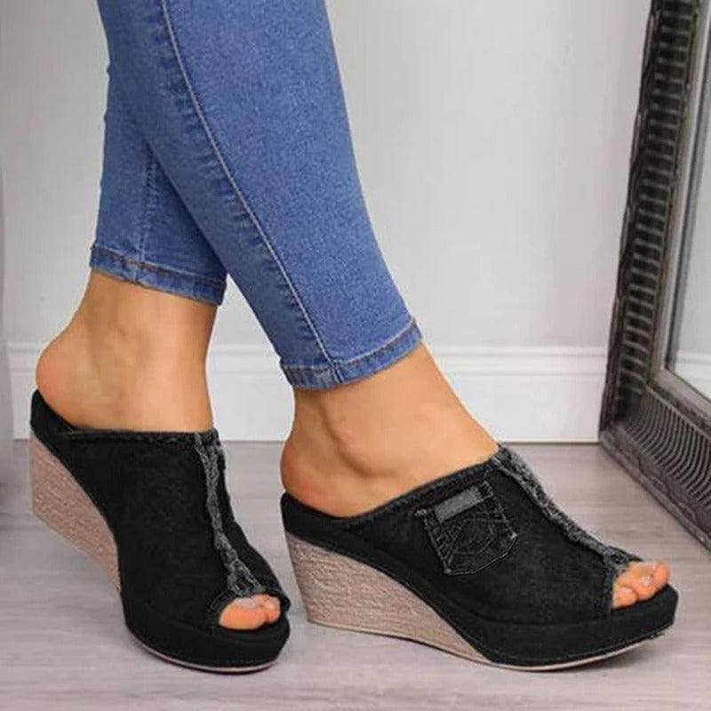 Damen Sommer Keil Sandalen