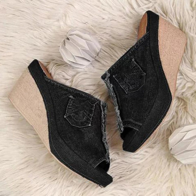 Damen Sommer Keil Sandalen
