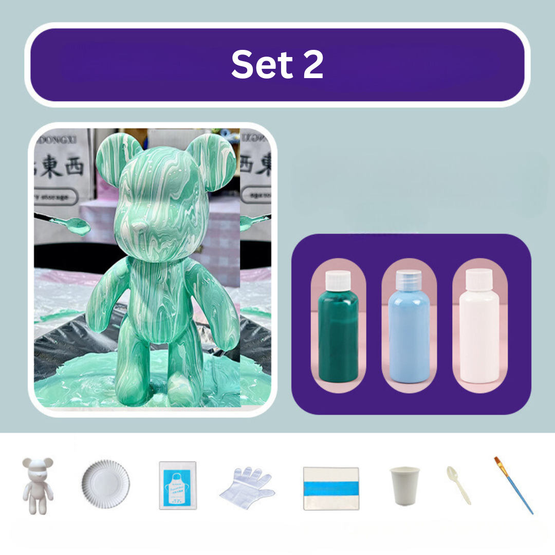 Deko Bär Figur | Handbemalte Kunst Skulptur Für Zuhause Und Büro