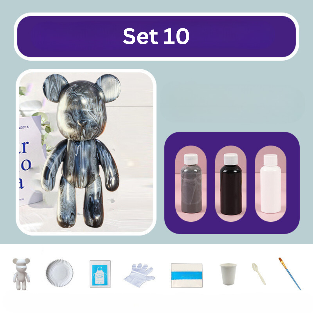 Deko Bär Figur | Handbemalte Kunst Skulptur Für Zuhause Und Büro