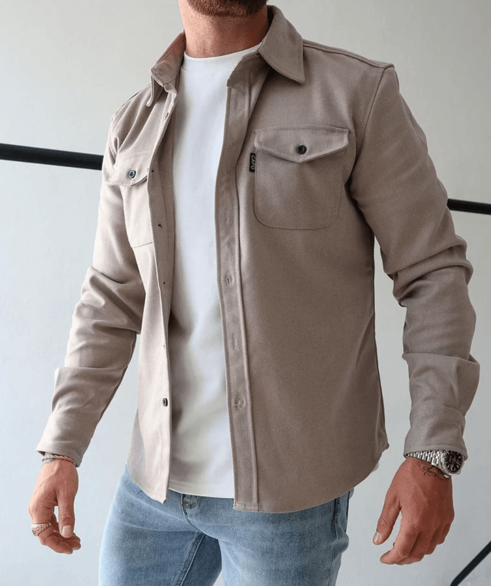 Overshirt Jacke Herren - Hemdjacke mit Brusttaschen