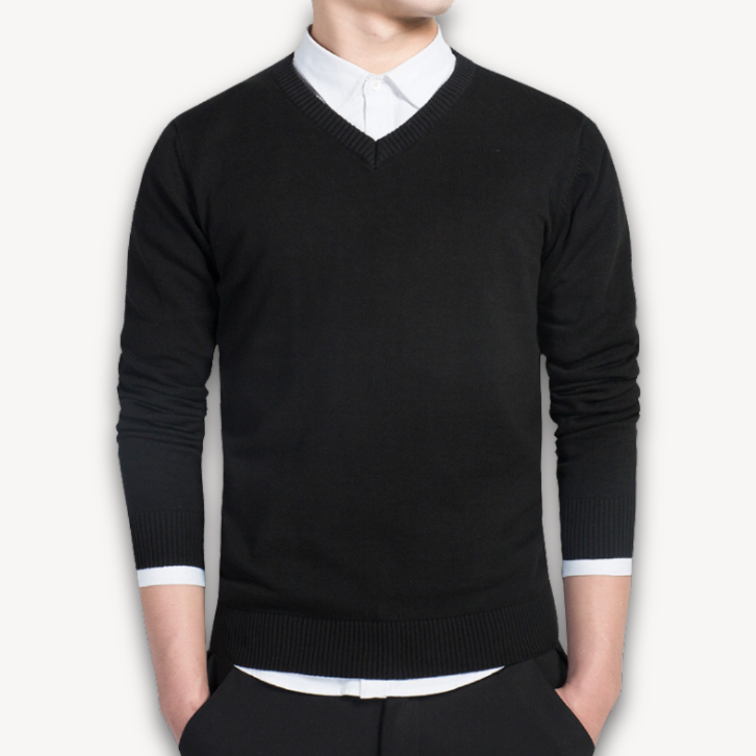 V Ausschnitt Pullover - Schmaler Schnitt für Business und Alltag
