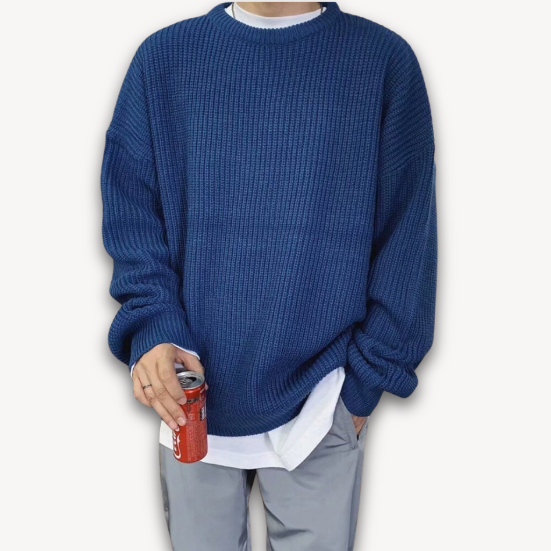 Strickpullover - Oversized Schnitt mit Rundhalsausschnitt