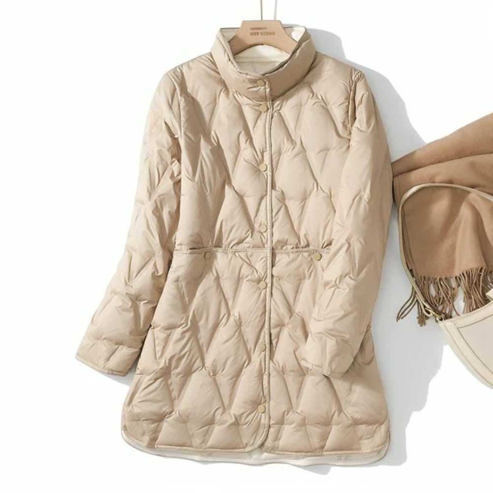 Dauenjacke Damen Winterjacke | Taillierter Schnitt mit Druckknöpfen