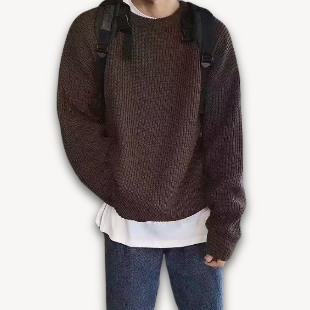 Strickpullover - Oversized Schnitt mit Rundhalsausschnitt