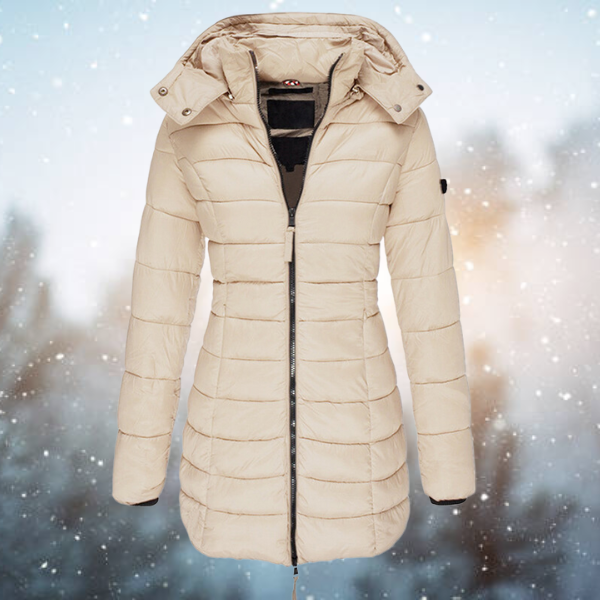 Winter Steppmantel mit Kapuze | Langer Schnitt