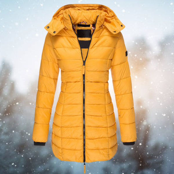 Winter Steppmantel mit Kapuze | Langer Schnitt