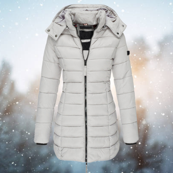 Winter Steppmantel mit Kapuze | Langer Schnitt