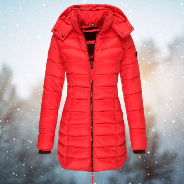 Winter Steppmantel mit Kapuze | Langer Schnitt