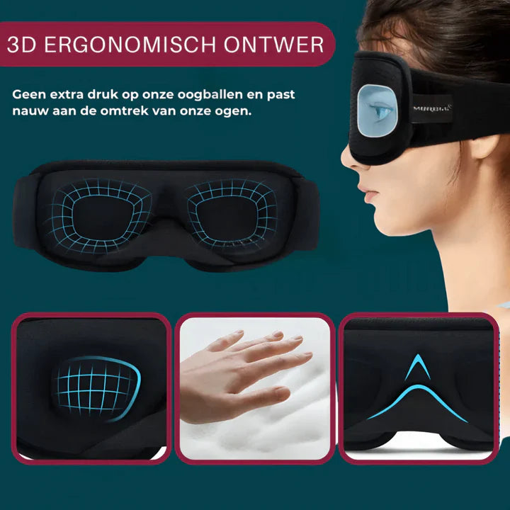 Ergonomische 3D Schlafmaske | Vollständige Abdunkelung Für Reise Und Zuhause