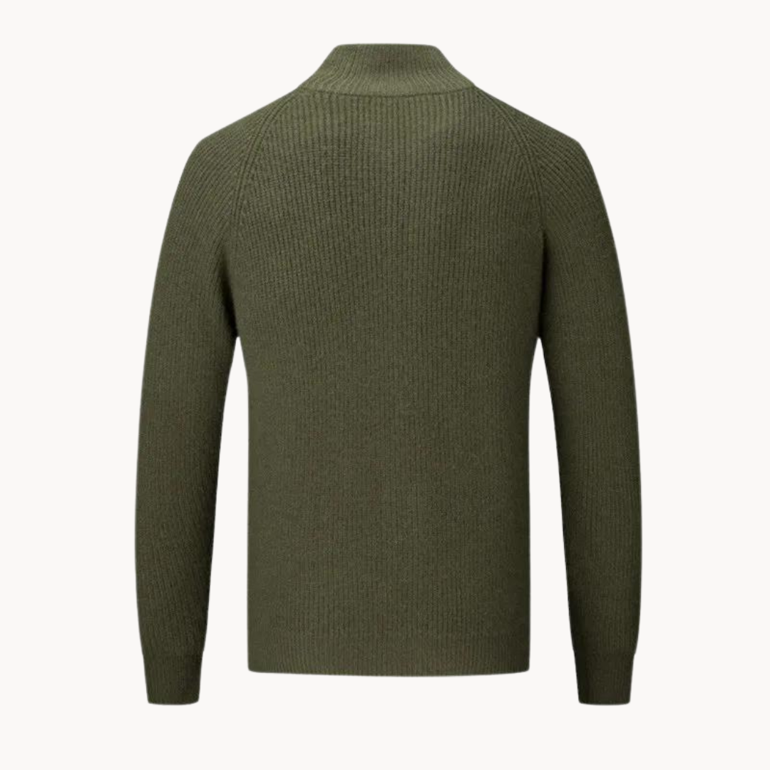 Strickjacke mit Reißverschluss - Stehkragen und Struktur