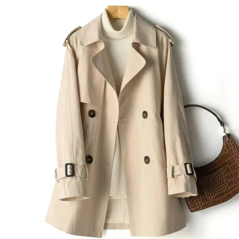 Trench Coat - Kurzschnitt Mit Gürtel Und Reverskragen