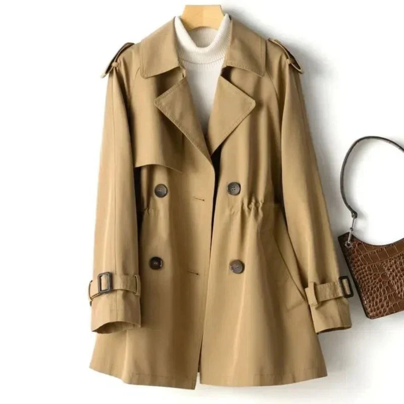 Trench Coat - Kurzschnitt Mit Gürtel Und Reverskragen