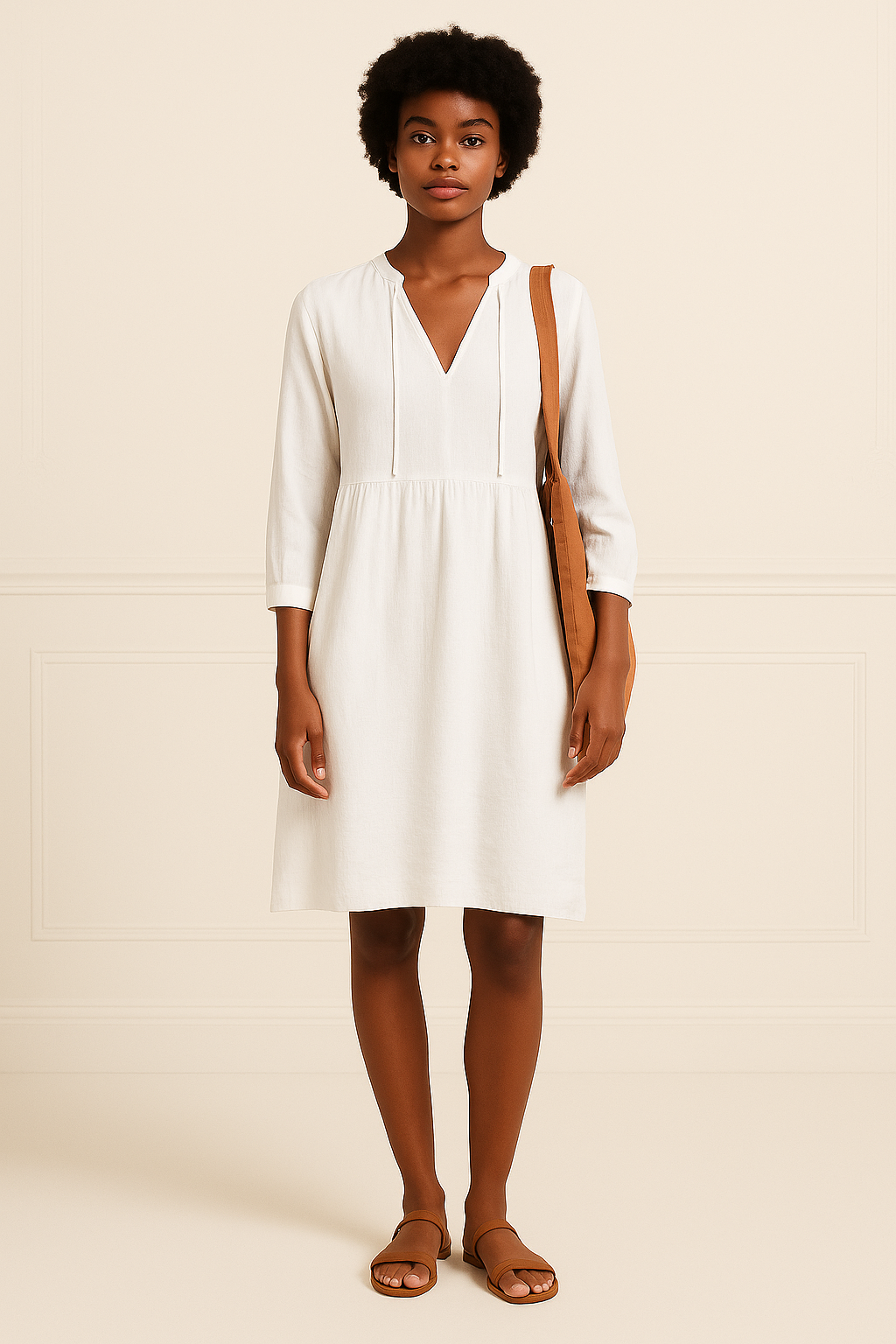 Damen Lose Hemblusen Midi Kleid