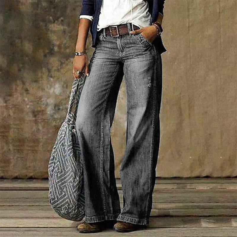 Damen Vintage Baggy Jeans Hose