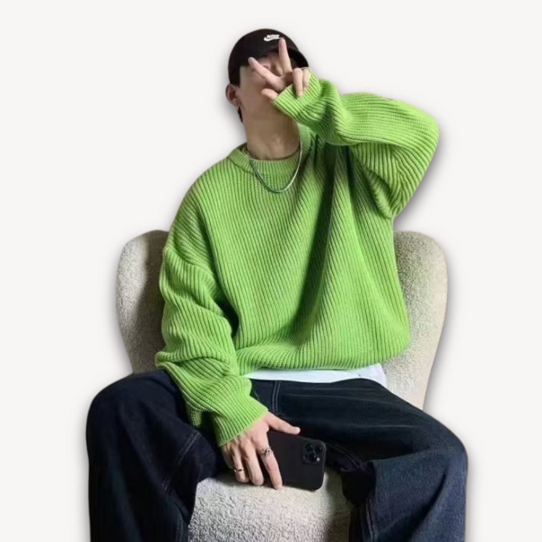 Strickpullover - Oversized Schnitt mit Rundhalsausschnitt