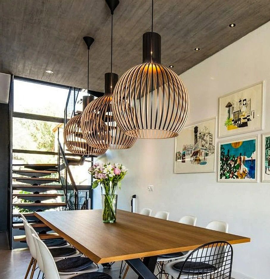 Pendelleuchte Holz | Hängelampe Höhenverstellbar