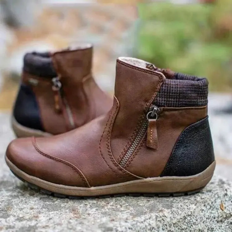 Winterstiefel Damen Mit Reißverschluss | Gepolsterter Schaft Winterschuhe