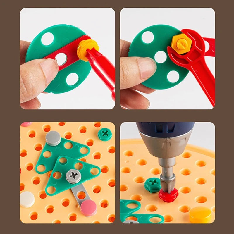 Kinder Werkzeugkoffer Bauset | Konstruktionsspiel Mit Elektrischem Schraubendreher