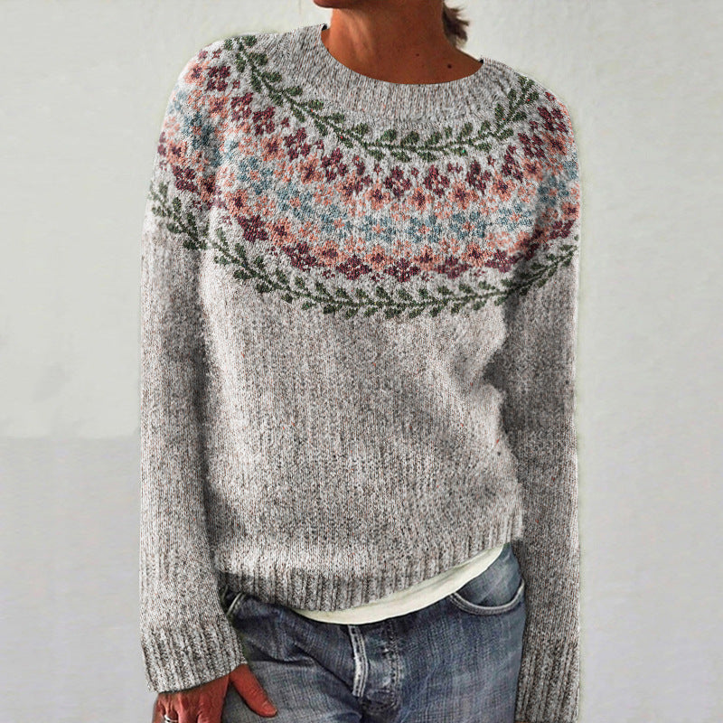 Pullover | Rundhalsausschnitt mit Strickmuster