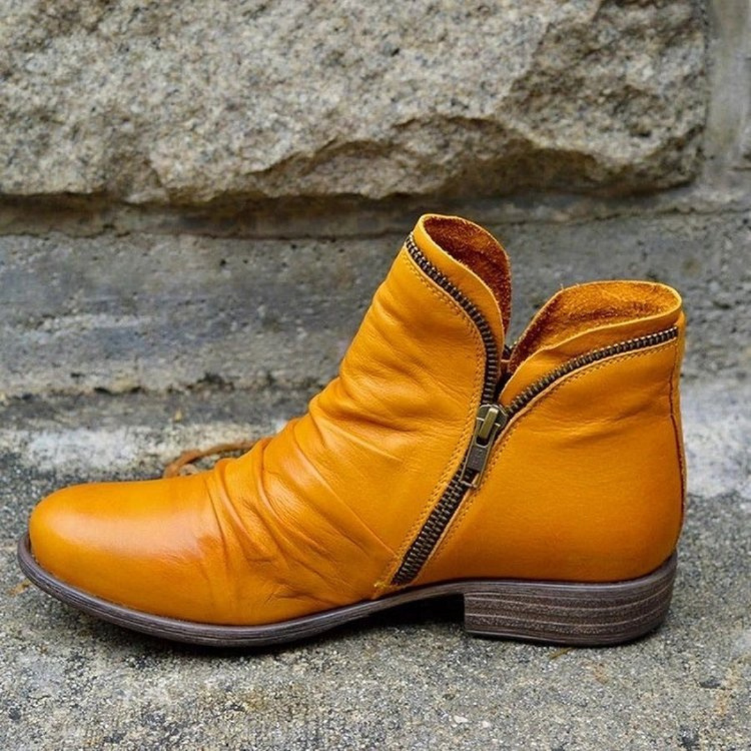 Stiefeletten Mit Reißverschluss | Faltendes Design
