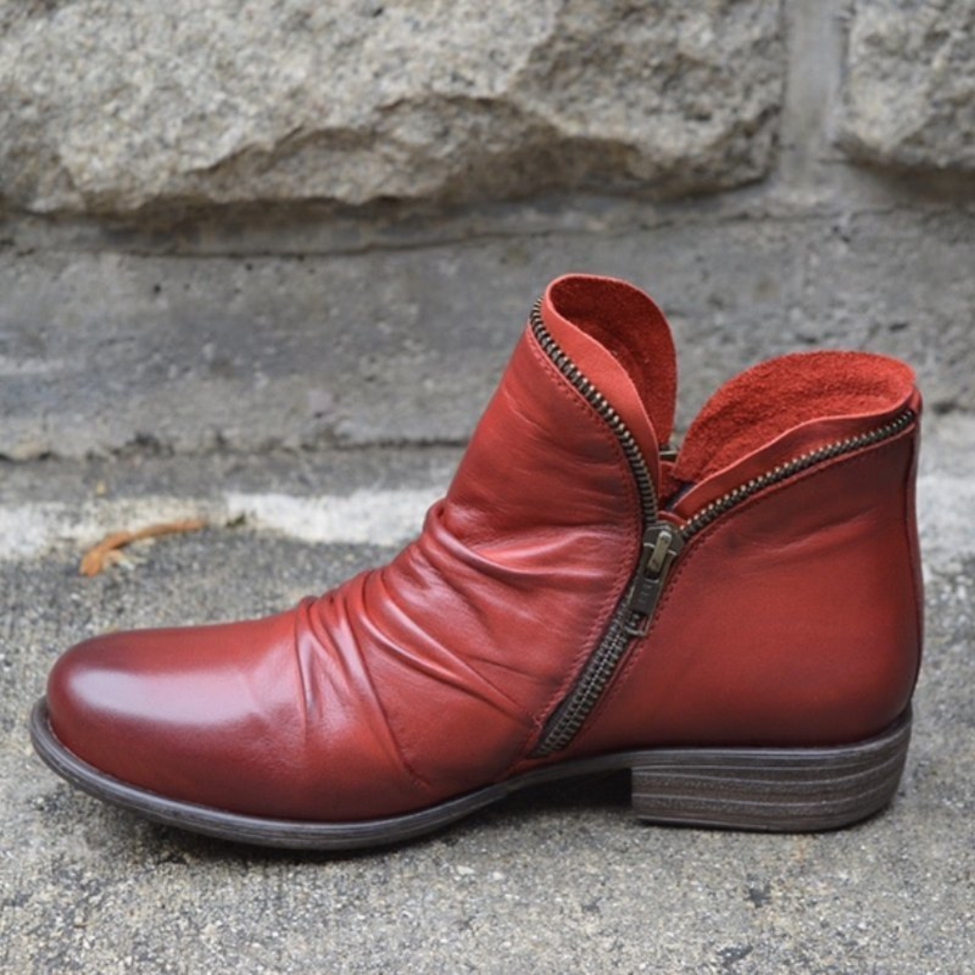 Stiefeletten Mit Reißverschluss | Faltendes Design