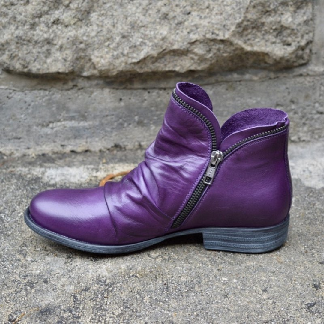 Stiefeletten Mit Reißverschluss | Faltendes Design