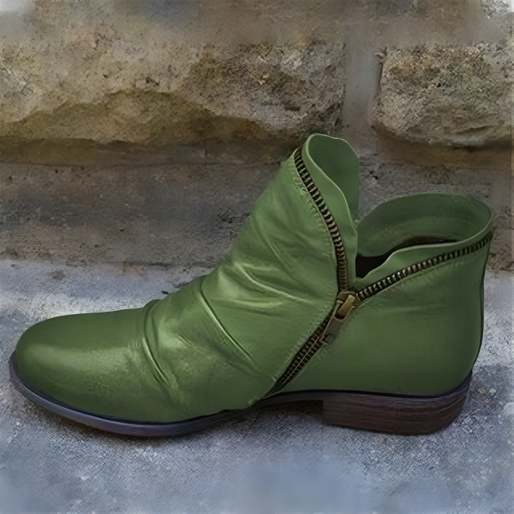 Stiefeletten Mit Reißverschluss | Faltendes Design