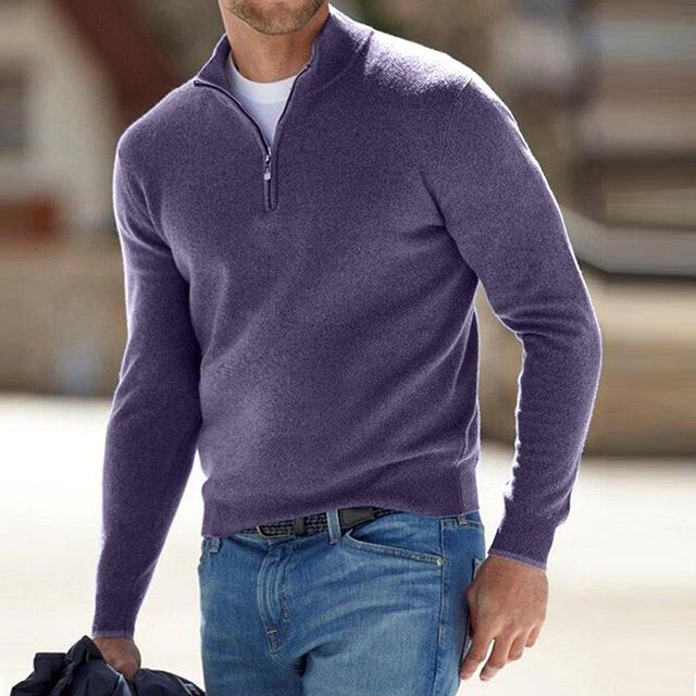 Halbzip Pullover - Gerader Schnitt mit Stehkragen