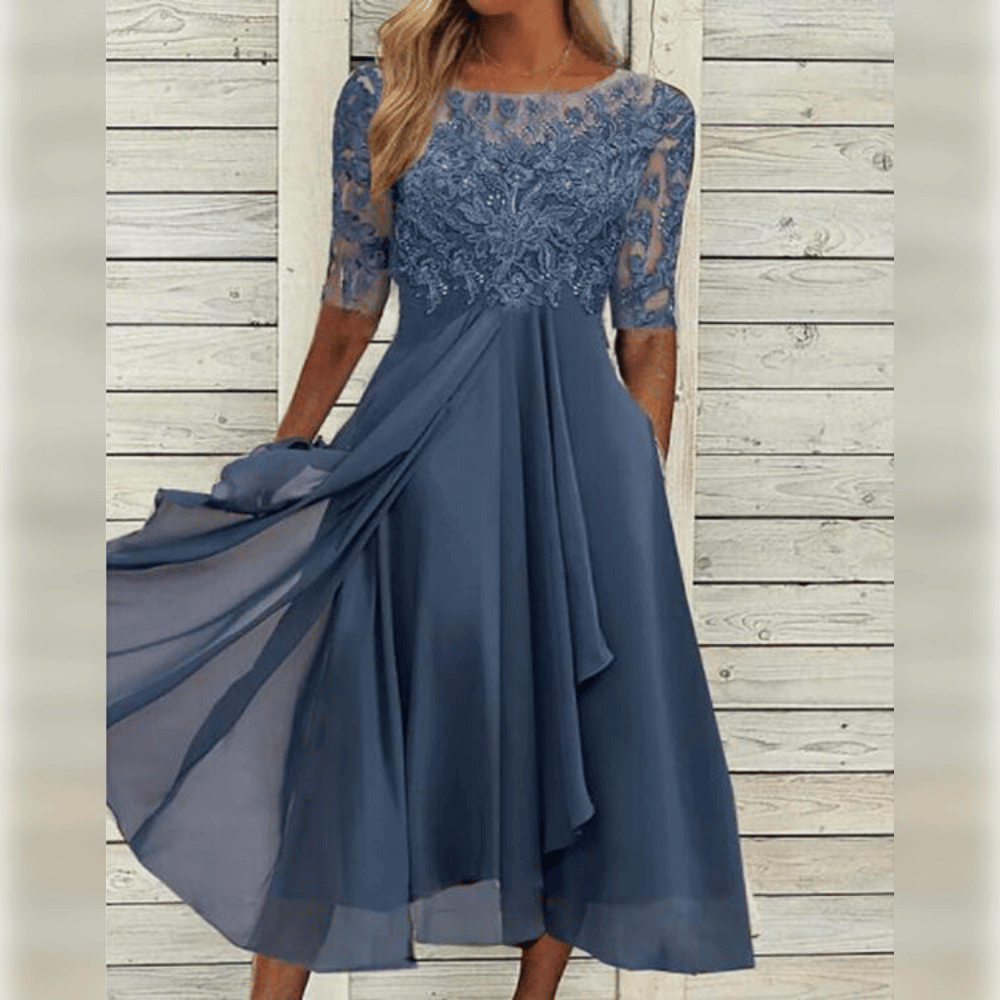 Damen Sommer Bequem Elegantes Kleid